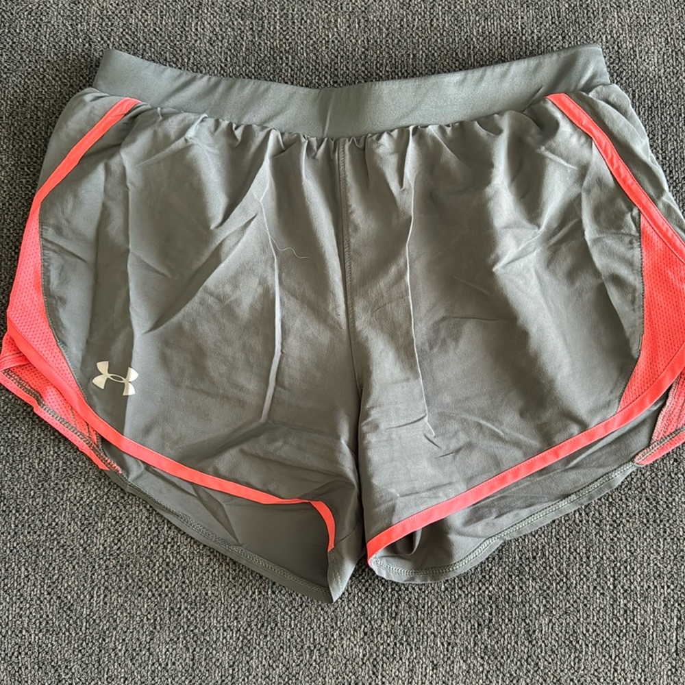 Grey/pink Under Armour athletic shorts